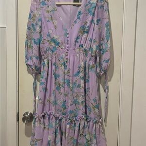 Taylor Purple Floral Mini Dress